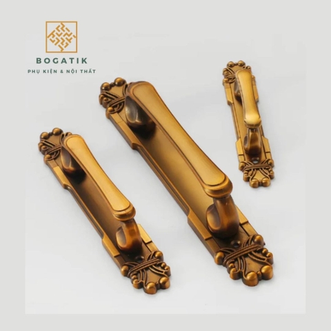 Tay nắm cửa tủ ngăn kéo tay nắm cửa phong cách cổ điển chất liệu hợp kim màu đồng sang trọng