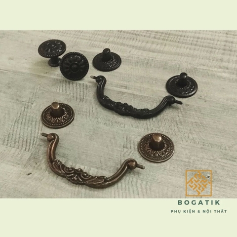 Tay nắm cửa tủ ngăn kéo tay nắm tủ bếp chất liệu hợp kim nhôm phong cách cổ điển tiện lợi