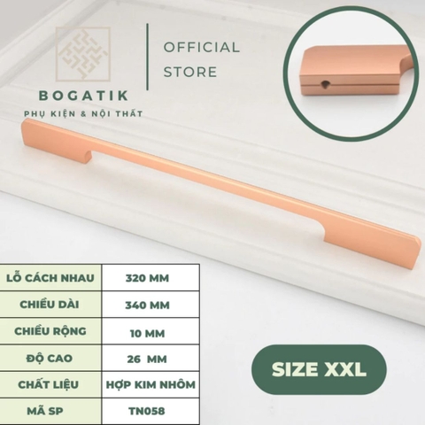 Tay nắm cửa tủ ngăn kéo tay nắm tủ bếp hình chữ U hợp kim nhôm màu vàng hồng, đen hiện đại mã TN05