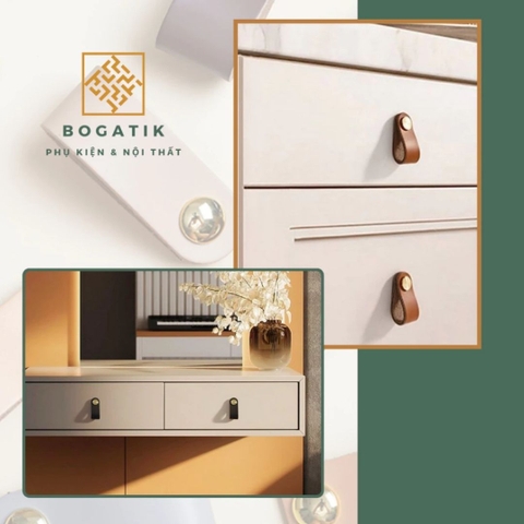 Tay nắm cửa tủ ngăn kéo tay nắm tủ chất liệu da PU cao cấp