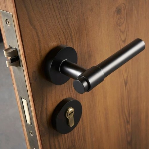 Tay nắm cửa gỗ, khóa cửa phân thể đồng thau cao cấp DR011