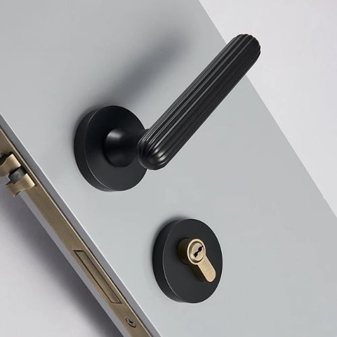 Tay nắm cửa gỗ, khóa cửa phân thể đồng thau cao cấp DR012