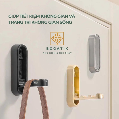 Móc treo gắn tường móc treo đồ GẬP 90 độ chất liệu HỢP KIM cao cấp tặng kèm KEO DÁN và ốc vít