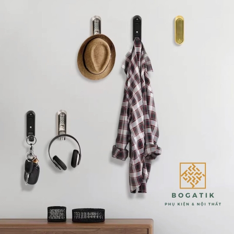 Móc treo gắn tường móc treo đồ GẬP 90 độ chất liệu HỢP KIM cao cấp tặng kèm KEO DÁN và ốc vít