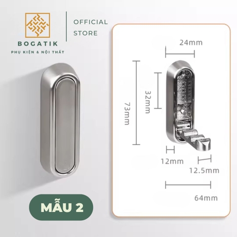 Móc treo gắn tường móc treo đồ GẬP 90 độ chất liệu HỢP KIM cao cấp tặng kèm KEO DÁN và ốc vít