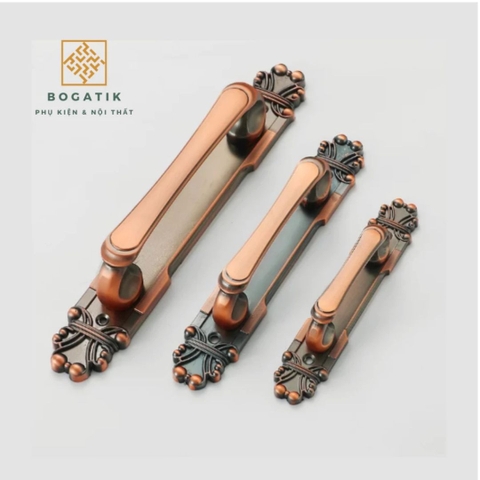 Tay nắm cửa tủ ngăn kéo tay nắm cửa phong cách cổ điển chất liệu hợp kim màu đồng sang trọng