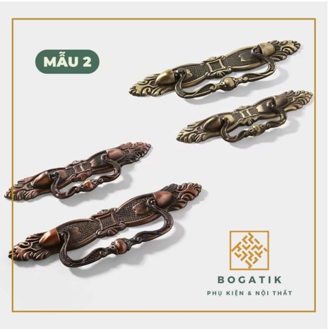 Tay nắm cửa tủ, ngăn kéo, tay nắm cửa gỗ CỔ ĐIỂN chất liệu HỢP KIM màu ĐỒNG tinh tế, thẩm mỹ