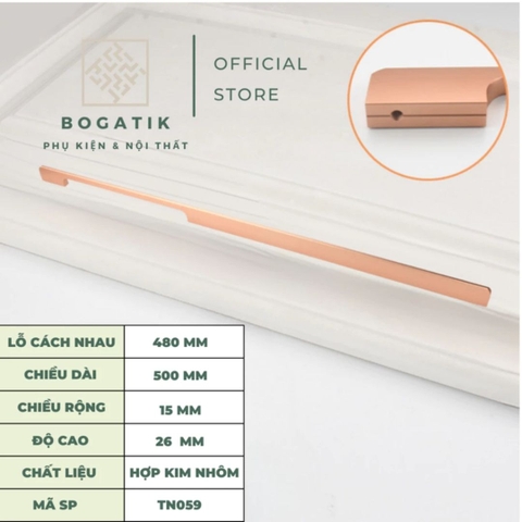 Tay nắm cửa tủ ngăn kéo tay nắm tủ bếp hình chữ U hợp kim nhôm màu vàng hồng, đen hiện đại mã TN05