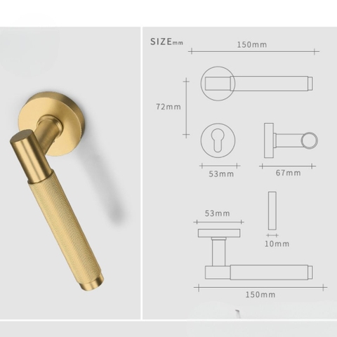 Khóa cửa phân thể chất liệu đồng thau DT701