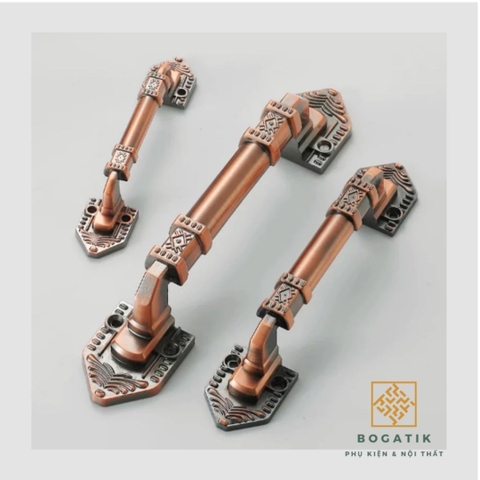 Tay nắm cửa tủ ngăn kéo tay nắm cửa phong cách cổ điển chất liệu hợp kim màu đồng sang trọng