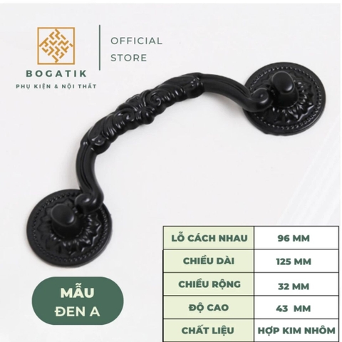 Tay nắm cửa tủ ngăn kéo tay nắm tủ bếp chất liệu hợp kim nhôm phong cách cổ điển tiện lợi