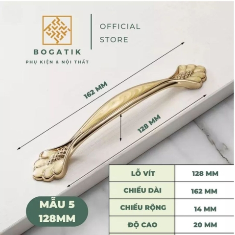 Tay nắm cửa tủ ngăn kéo tay nắm tủ bếp đuôi hoa văn chất liệu hợp kim tinh tế & tối giản