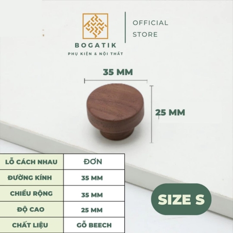 Tay nắm tủ hình bán nguyệt chất liệu gỗ óc chó và gỗ beech