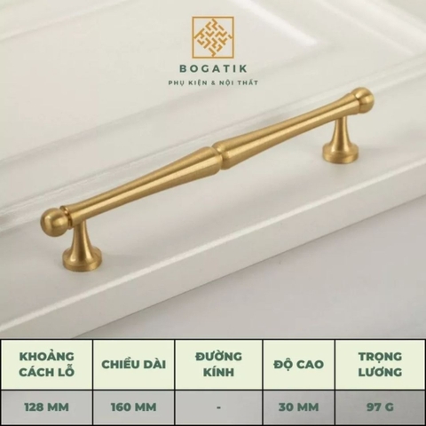 Tay nắm tủ bếp, tay nắm tủ quần áo chất liệu đồng thau cao cấp DT811
