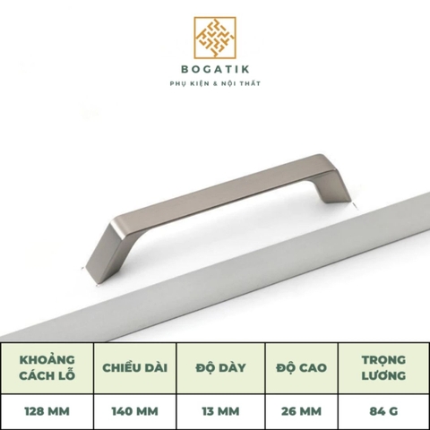 Tay nắm cửa tủ ngăn kéo, tay nắm tủ bếp hợp kim kẽm màu BẠC NIKEL nặng tay cao cấp và hiện đại