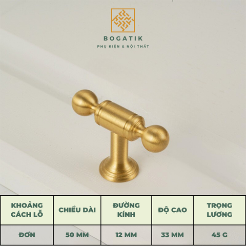 Tay nắm cửa tủ ngăn kéo, tay nắm tủ bếp chất liệu đồng thau cao cấp nhiều mẫu mã kích thước DT01