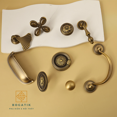 Tay nắm cửa tủ phong cách ANTIQUE hiện đai chất liệu hợp kim KẼM chất lượng cao Vintage