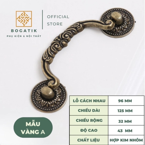 Tay nắm cửa tủ ngăn kéo tay nắm tủ bếp chất liệu hợp kim nhôm phong cách cổ điển tiện lợi