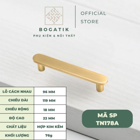 Núm cửa tủ ngăn kéo, tủ bếp hợp kim kẽm màu vàng kim nặng tay, cao cấp và hiện đại