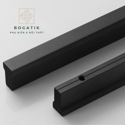Tay nắm cửa tủ tay nắm tủ bếp dạng thanh chữ I chất liệu hợp kim nhôm màu đen mạ carbon hiện đại