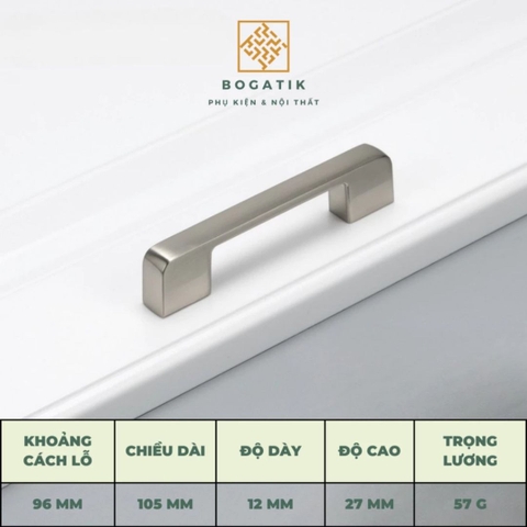 Tay nắm cửa tủ ngăn kéo, tay nắm tủ bếp hợp kim kẽm màu BẠC NIKEL nặng tay cao cấp và hiện đại