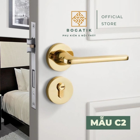 Tay nắm phân thể, khóa cửa tay gạt khóa cửa tròn AURA hợp kim nhôm, kiểu dáng hiện đại tối giản