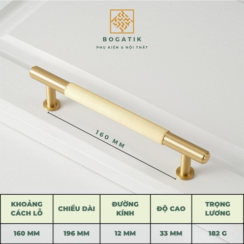 Tay nắm cửa tủ ĐỒNG THAU DT803 DT806, tay nắm tủ bếp, tủ quần áo hàng cao cấp BOGATIK