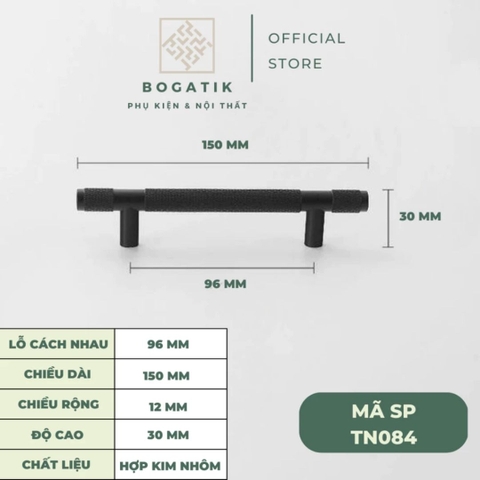 Tay nắm cửa tủ ngăn kéo, tay nắm tủ bếp chữ T hợp kim nhôm màu đen, vàng kim hiện đại mã TN08