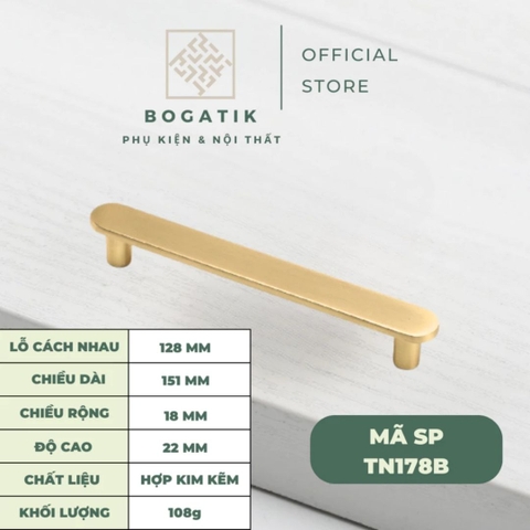 Núm cửa tủ ngăn kéo, tủ bếp hợp kim kẽm màu vàng kim nặng tay, cao cấp và hiện đại