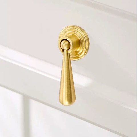 Tay nắm tủ quần áo đồng thau hình giọt nước DEREY