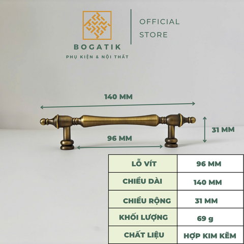 Tay nắm cửa tủ phong cách ANTIQUE hiện đai chất liệu hợp kim KẼM chất lượng cao Vintage