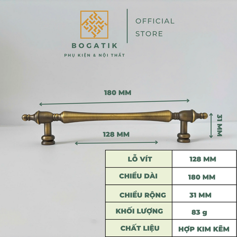 Tay nắm cửa tủ phong cách ANTIQUE hiện đai chất liệu hợp kim KẼM chất lượng cao Vintage
