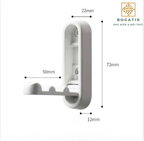 Móc treo gắn tường móc treo đồ GẬP 90 độ chất liệu HỢP KIM cao cấp tặng kèm KEO DÁN và ốc vít