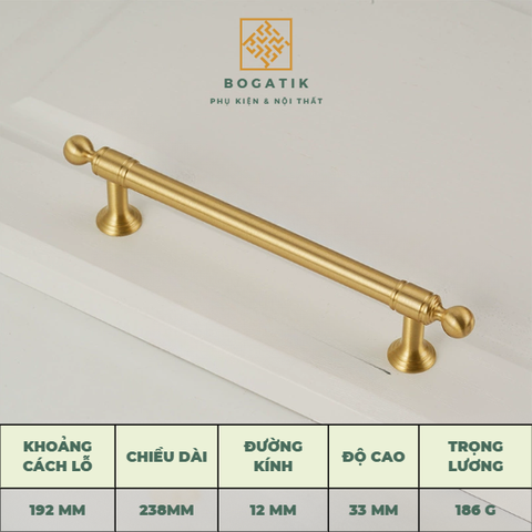 Tay nắm cửa tủ ngăn kéo, tay nắm tủ bếp chất liệu đồng thau cao cấp nhiều mẫu mã