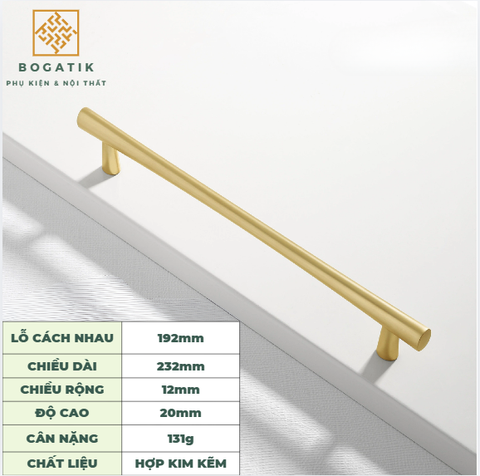 Núm cửa tủ ngăn kéo, tủ bếp hợp kim kẽm màu vàng kim nặng tay, cao cấp và hiện đại