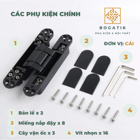 Bản lề cho cửa âm 3 chiều đa năng đa dụng tải trọng cao dùng cho cửa gỗ