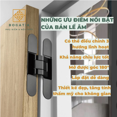Bản lề cho cửa âm 3 chiều đa năng đa dụng tải trọng cao dùng cho cửa gỗ