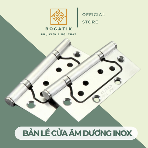 Bản lề âm dương bản lề lá cho cánh cửa sắt cửa nhôm INOX chất lượng cao & tặng kèm ốc vít
