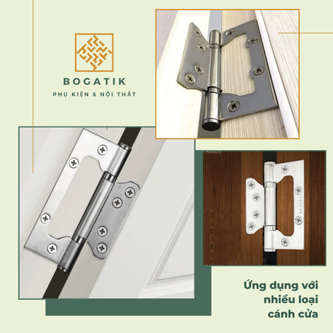 Bản lề âm dương bản lề lá cho cánh cửa sắt cửa nhôm INOX chất lượng cao & tặng kèm ốc vít