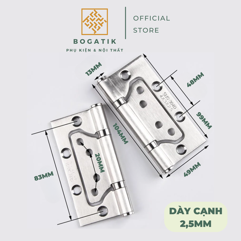 Bản lề âm dương bản lề lá cho cánh cửa sắt cửa nhôm INOX chất lượng cao & tặng kèm ốc vít