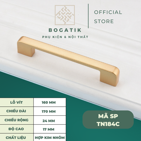 Tay nắm cửa tủ ngăn kéo, tay nắm tủ bếp hợp kim kẽm màu vàng kim nặng tay, cao cấp và hiện đại
