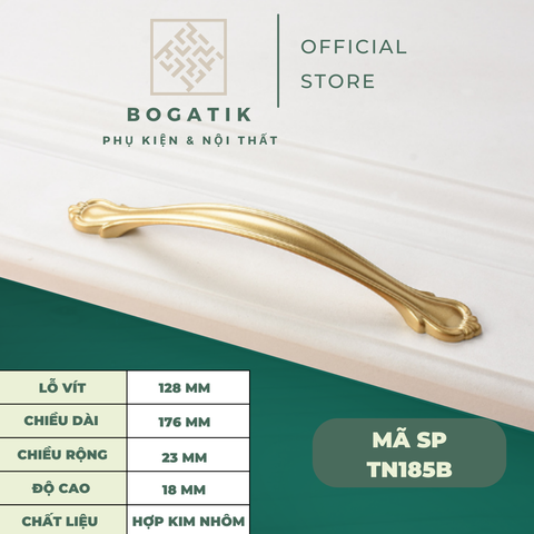 Tay nắm cửa tủ ngăn kéo, tay nắm tủ bếp hợp kim kẽm màu vàng kim nặng tay, cao cấp và hiện đại