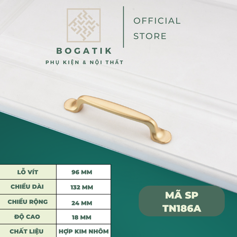 Tay nắm cửa tủ ngăn kéo, tay nắm tủ bếp hợp kim kẽm màu vàng kim nặng tay, cao cấp và hiện đại