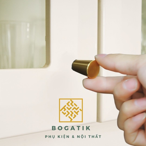 Tay nắm cửa tủ ngăn kéo, núm tay nắm tủ bếp hợp kim nhôm màu đen, vàng kim hình nón