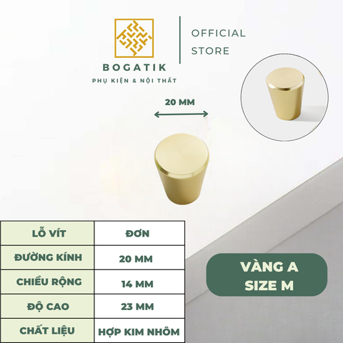 Tay nắm cửa tủ ngăn kéo, núm tay nắm tủ bếp hợp kim nhôm màu đen, vàng kim hình nón