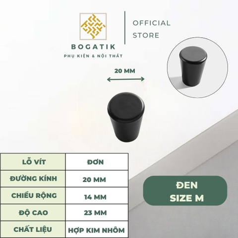Tay nắm cửa tủ ngăn kéo, núm tay nắm tủ bếp hợp kim nhôm màu đen, vàng kim hình nón