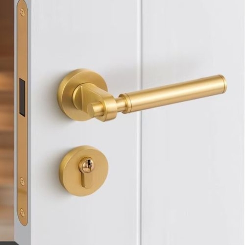 Tay nắm cửa phòng, khoá phân thể tay gạt RICKY chất liệu đồng thau cao cấp