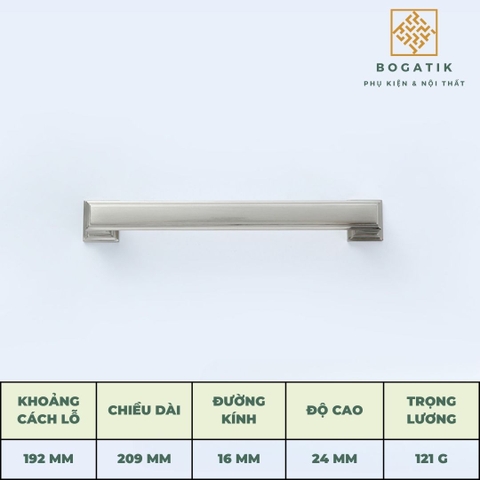 Tay nắm cửa tủ ngăn kéo núm VUÔNG nội thất BOGATIK hợp kim KẼM nhiều màu tinh tế & hiện đại HK825