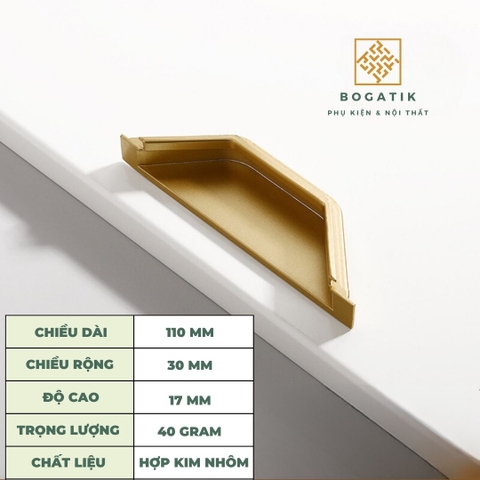 Tay nắm âm cửa tủ tay nắm âm tủ ĐA GIÁC hợp kim & chất lượng cao AT06, chống oxy hoá, siêu bền