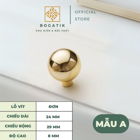 Tay nắm cửa tủ ngăn kéo tay nắm tủ bếp BOGATIK hợp kim KẼM VÀNG BÓNG hiện đại & cao cấp